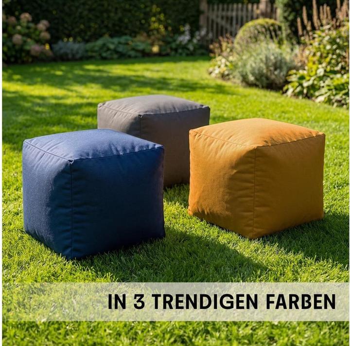 Produktbild Urbanara Sitzsack-Hocker Basic-Outdoor, 85 l, Grau