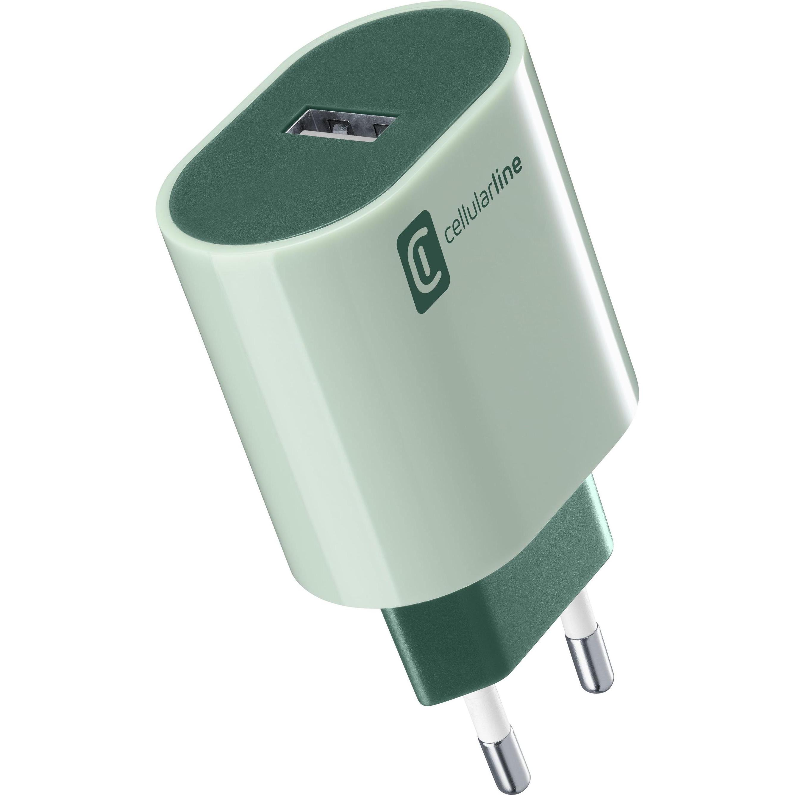Cellularline USB Charger #Stylecolor - Universal (12 W), USB Ladegerät, Grün