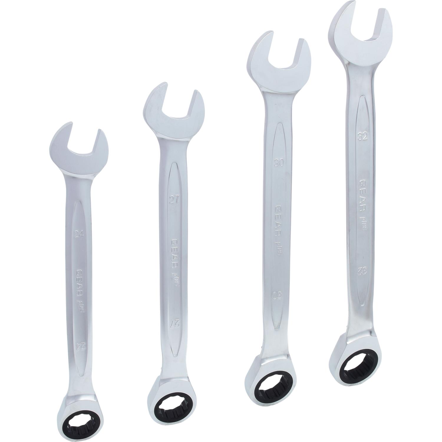 KS Tools, Schraubenschlüssel, GEARplus Ratschenringmaulschlüssel-Satz, umschaltbar, 4-tlg (32 mm, 30 mm, 24 mm, 31 mm, 2...