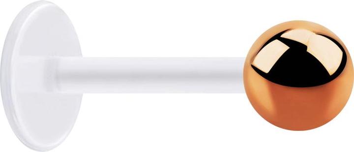 Immagine prodotto Star Piercing Micro labret trasparente con sfera in oro rosa (Acciaio chirurgico 316L, senza ottone, Bioflex)