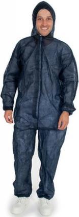 Actual product image Hygostar PP coverall ECO HYGOBASE with hood, blue, XXL dark blue, protective coverall made of PP special (XXL, 5 x)