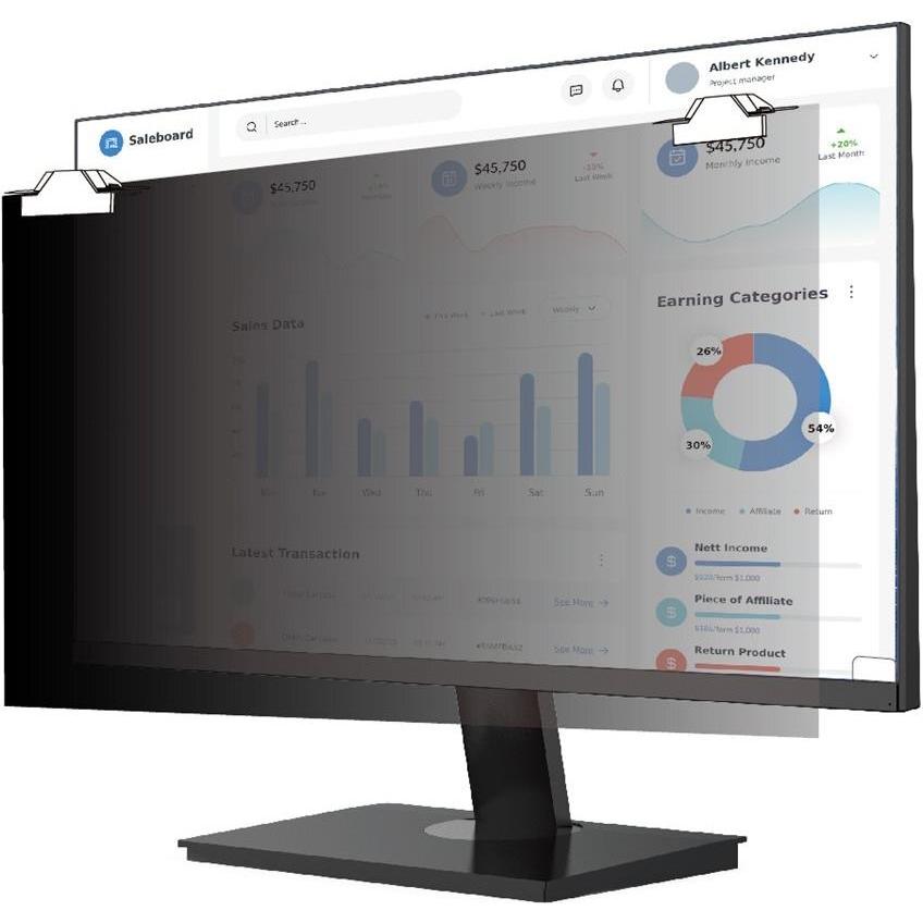 V7 SECUREVUE 21.5 IN PRIVACY FLTR (24.02", 16 : 9), Monitor Schutzfolie