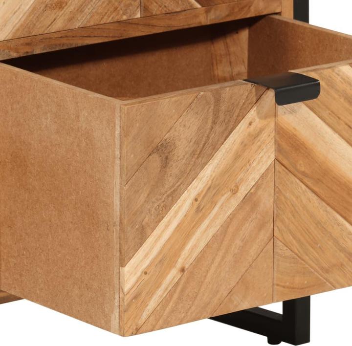 Produktbild vidaXL Badschrank Akazie und Eisen (40 x 30 x 100 cm)