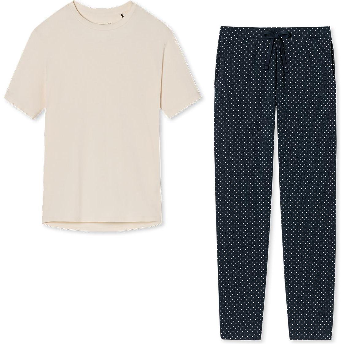 Thumbnail - Schiesser, Damen, Pyjama, Organic Cotton Schlafanzug, Blau, (34)