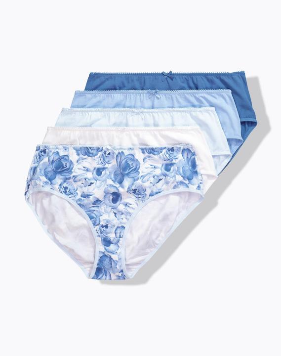 Produktbild Ulla Popken Midislips, 5er-Pack, Rosen/einfarbig (60, 5er Pack)