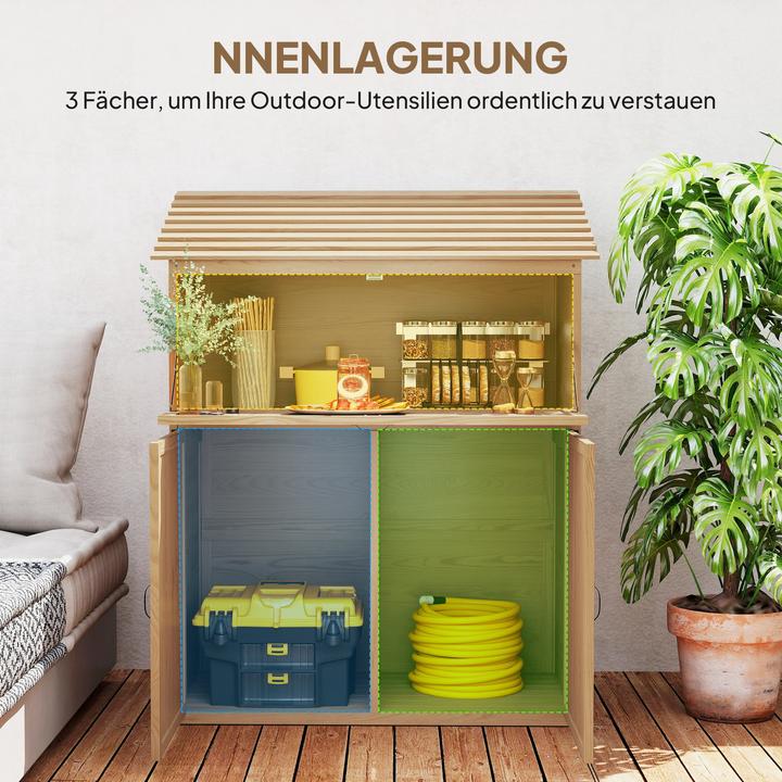 Produktbild Outsunny Gartenschrank Tannenholz Braun