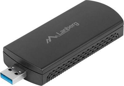 Actual product image Lanberg BEZPRZEWODOWA KARTA SIECIOWA WIFI NC-3000-WI USB 3.0 AX3000 TRI-BAND 2 WEWNĘTRZNE ANTENY