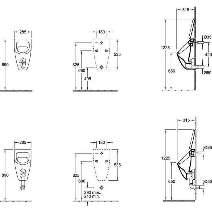 Thumbnail - Villeroy & Boch, Toilette + Bidet, Absaug-Urinal Subway fr Deckel 751301 wei