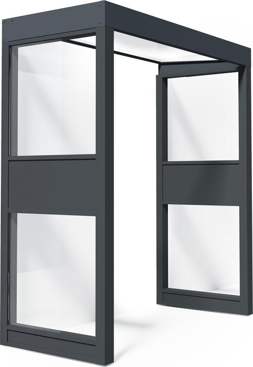 Palram CANOPIA | Sophia 3X7 / 1X2.2 Door Awning + 2x SIDEWALL Grey Structure / White Opal Panels