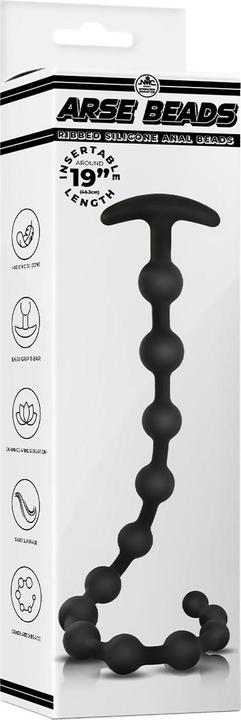 Produktbild NMC 19 inch ribbed silicone anal beads black
