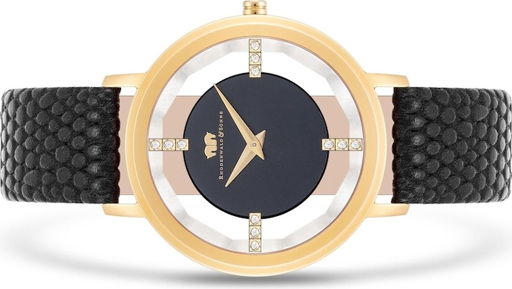 Produktbild Damen Quarzuhr Lucrezia Echtleder Schwarz - 33692 (Analoguhr, 36 mm)