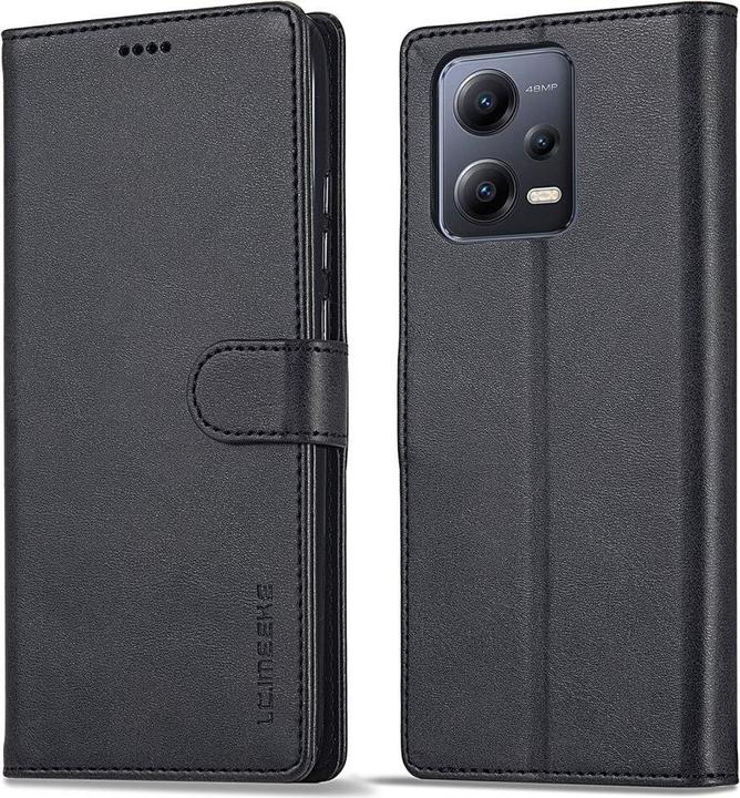 LC.Imeeke Xiaomi Poco X5 Pro - Leder Etui Hülle schwarz (Xiaomi Poco X5 Pro)