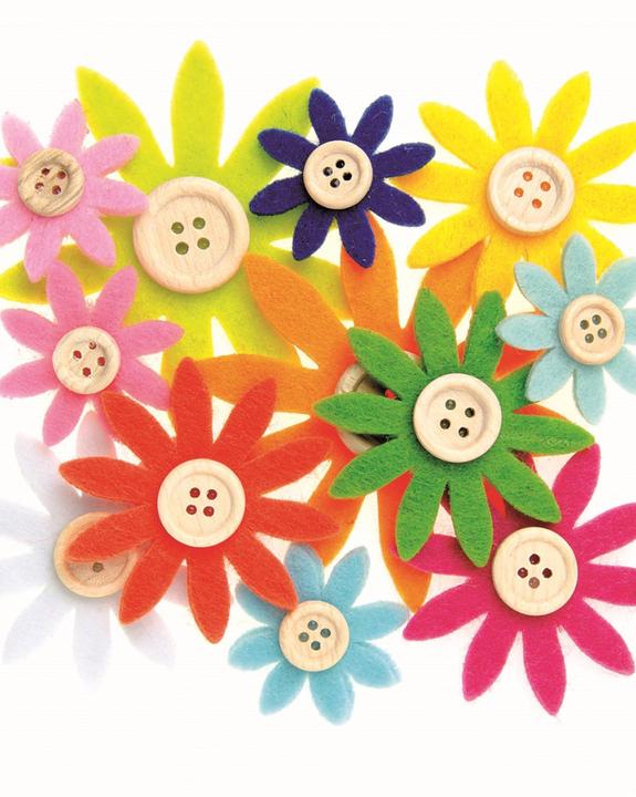 Image du produit Glorex Fleurs en feutre multicolores