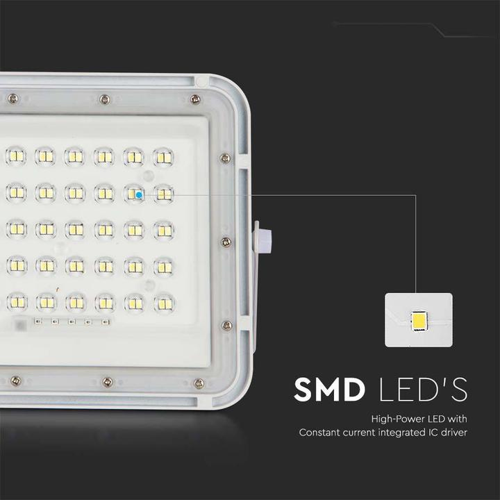 Produktbild V-TAC VT-80W 7841 LED-Flutlichtstrahler, Solarmodul 10 W Kaltweiss Weiss (800 lm, IP65)