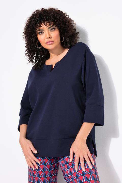 Produktbild Ulla Popken Punto-Sweatshirt, Rundhals, 3/4-Arm (42, 44)