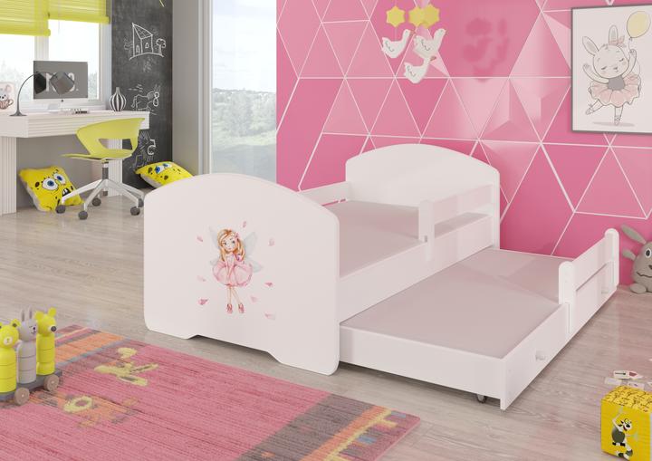Actual product image ADRK Furniture Double Bed with Railing and Mattresses PEPE II GIRL WITH WINGS 160x80