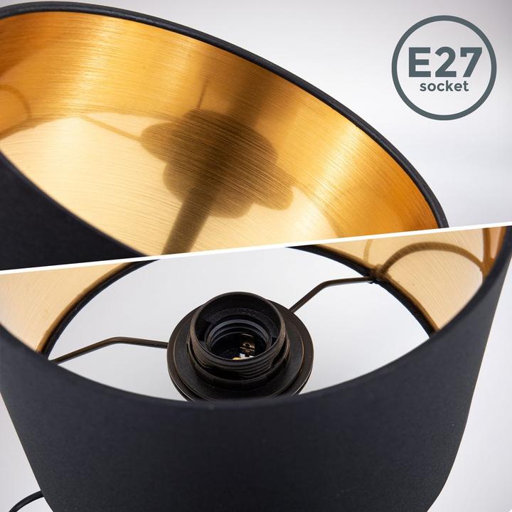Actual product image B.K.Licht Table lamp, black-gold, 1xE27/40W max. excl. (E27)