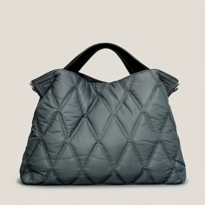 Produktbild Only-Bags.Store Trendy Puffer gesteppte Tote Bag, Rhombus Nylon Umhängetasche, weich gepolsterte Handtasche