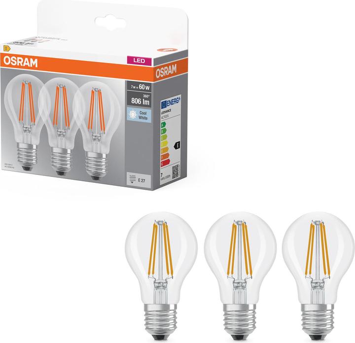 Immagine prodotto Osram Base Classic A (E27, 7 W, 806 lm, 3 x, E)