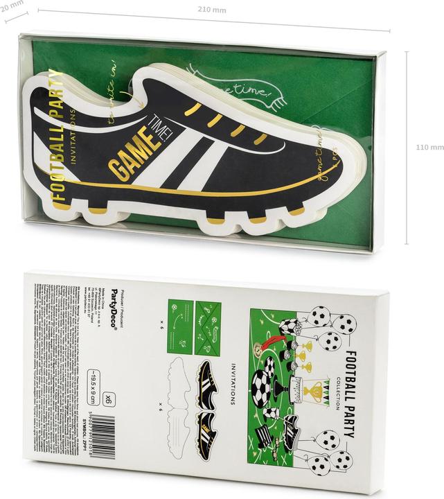 Produktbild Partydeco Einladungen Fussball (6pcs) (6 Stk.)