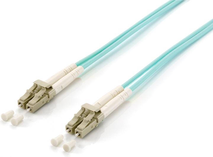 Image du produit equip FO câble patch LC->LC multimode duplex OM3 turq (15 m)