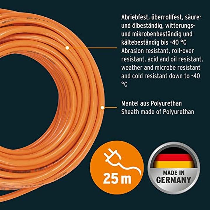 Image du produit Brennenstuhl Rallonge IP44 25m orange H07BQ-F 3G1,5 (25 m, CEE 7/3)