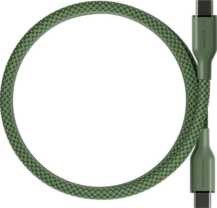 Actual product image PanzerGlass empower™ by ® Magnetic 240W USB-C to USB-C Cable | USB 2.0 | 1.5M | Sage (1.50 m, USB 2.0, 240 W)