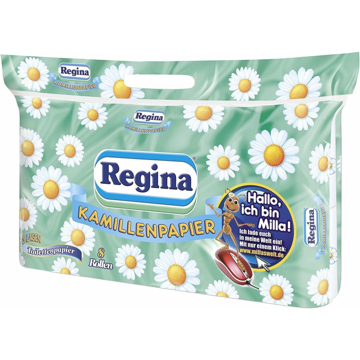 Cospharma, Toilettenpapier, Toilettenpapier Regina Kamille 3-lagig (8 x)