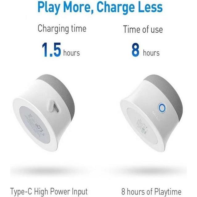 Thumbnail - Miliz Mag-SoundMate (1.50 h, Akkubetrieb), Bluetooth Lautsprecher, Weiss