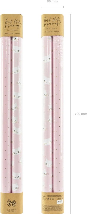 Actual product image Partydeco Gift Wrapping Paper Cat Pink (Wrapping paper, 2 x)