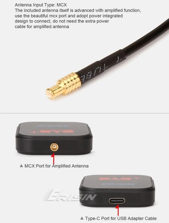 Actual product image Erisin DAB+ adapter