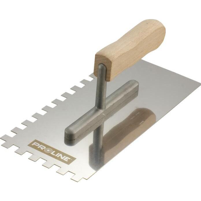 Pro-Line, Cazzuola + Spatola, Paca in acciaio inox seghettato 6x6 61532