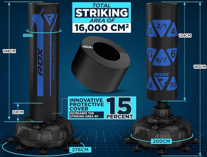 Immagine prodotto Rdx Freistehender Boxsack Ziel + Boxhandschuhe (180 cm)