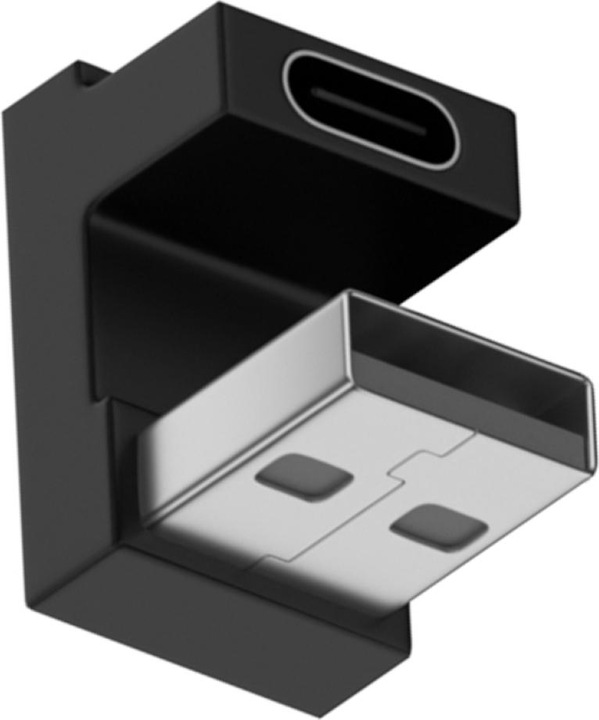 Actual product image PowerGuard USB-A to USB-C 180 degree angle U-shape up adapter (male/female) (USB 3.1)