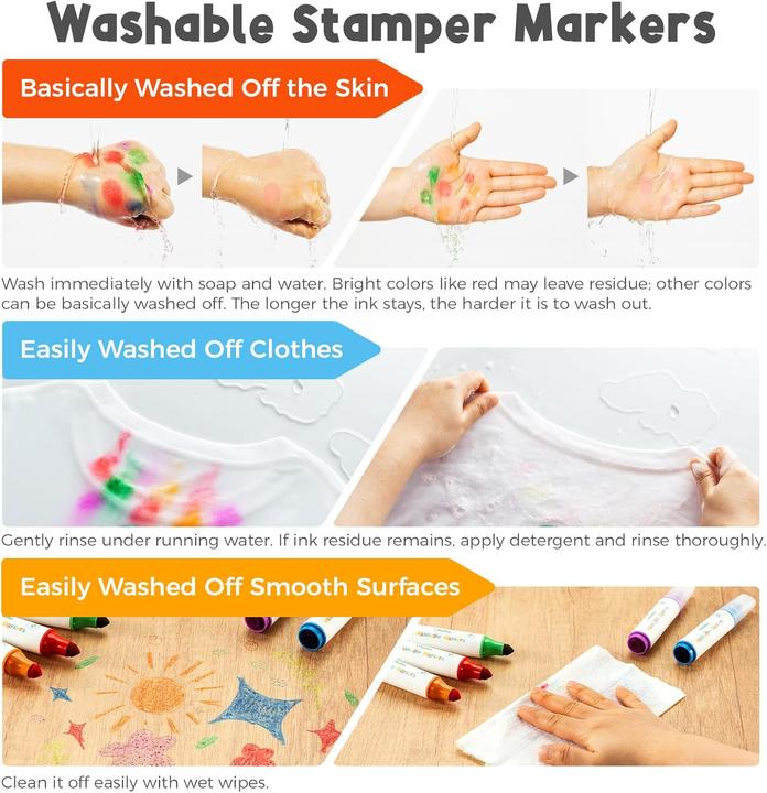 Actual product image Ohuhu Kainani Abwaschbare Marker für Kinder (12 Stk.) (12x)