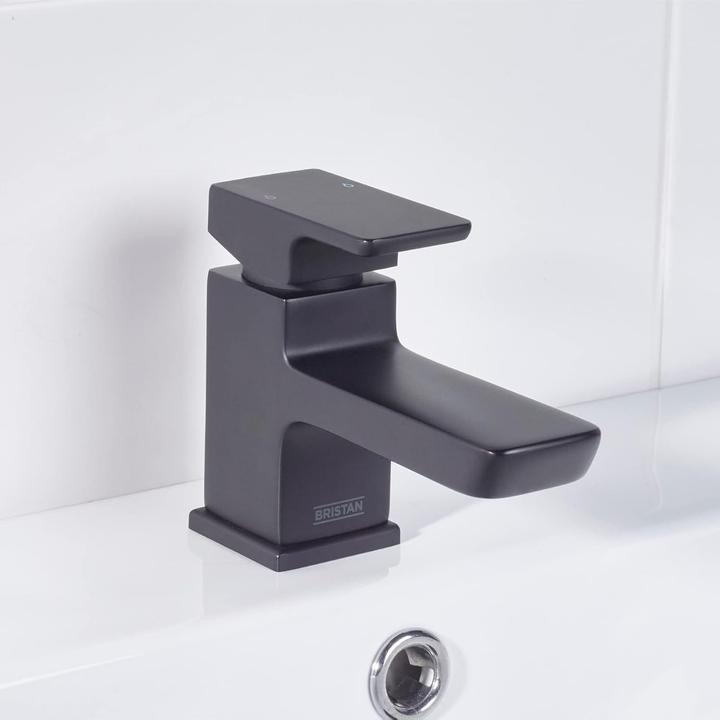 Actual product image Bristan Durable Modern Black Finish Clicker Waste Basin Tap