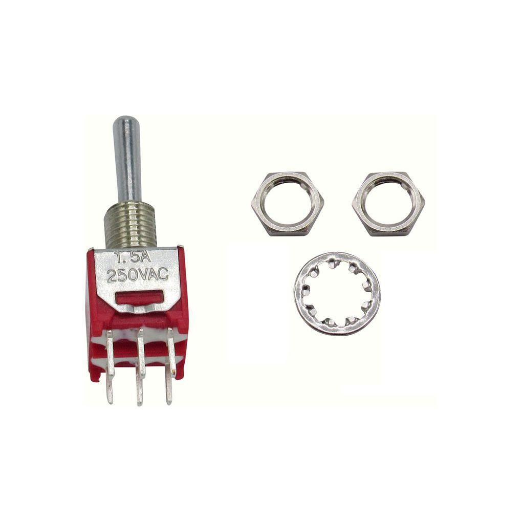 Thumbnail - RND Components Sub-Miniatur-Kippschalter EIN-AUS-EIN rastend 1.5 A / 3 A 2 Wechsler, Taster + Schalter
