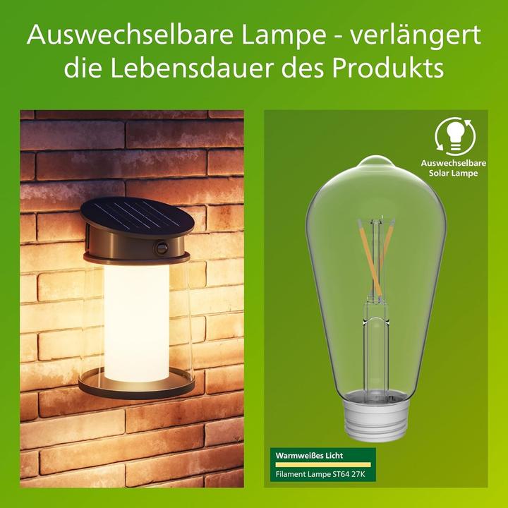 Immagine prodotto Philips Lampada da parete solare per esterni (500 lm, E27, IP44)