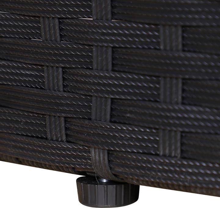 Actual product image Outsunny Gartenmöbel-Set PE-Rattan, Metall, Polyester(100% Polyester), Schaumstoff Schwarz+Creme