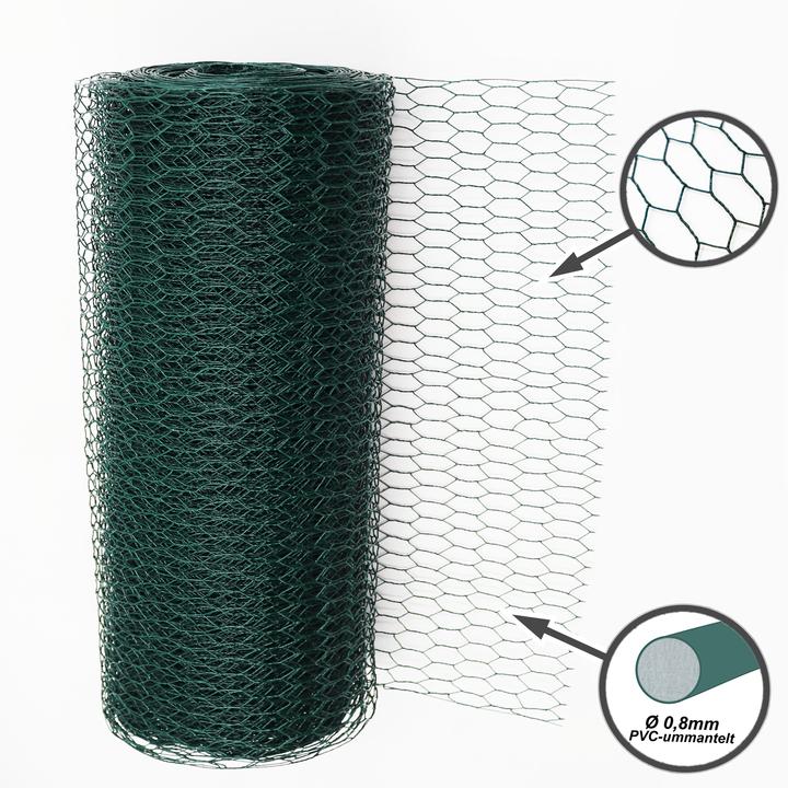 Produktbild Aquagart 160m Sechseckgeflecht Kaninchendraht Hasengitter grün Hasendraht 100cm