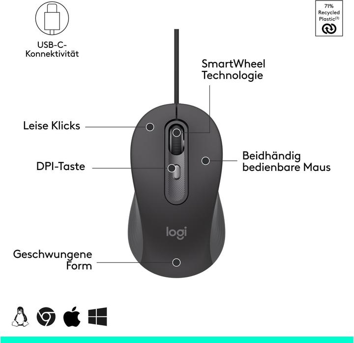 Produktbild Logitech LOGI Wired Mouse M520 for Business, Wired Mouse (Kabelgebunden)