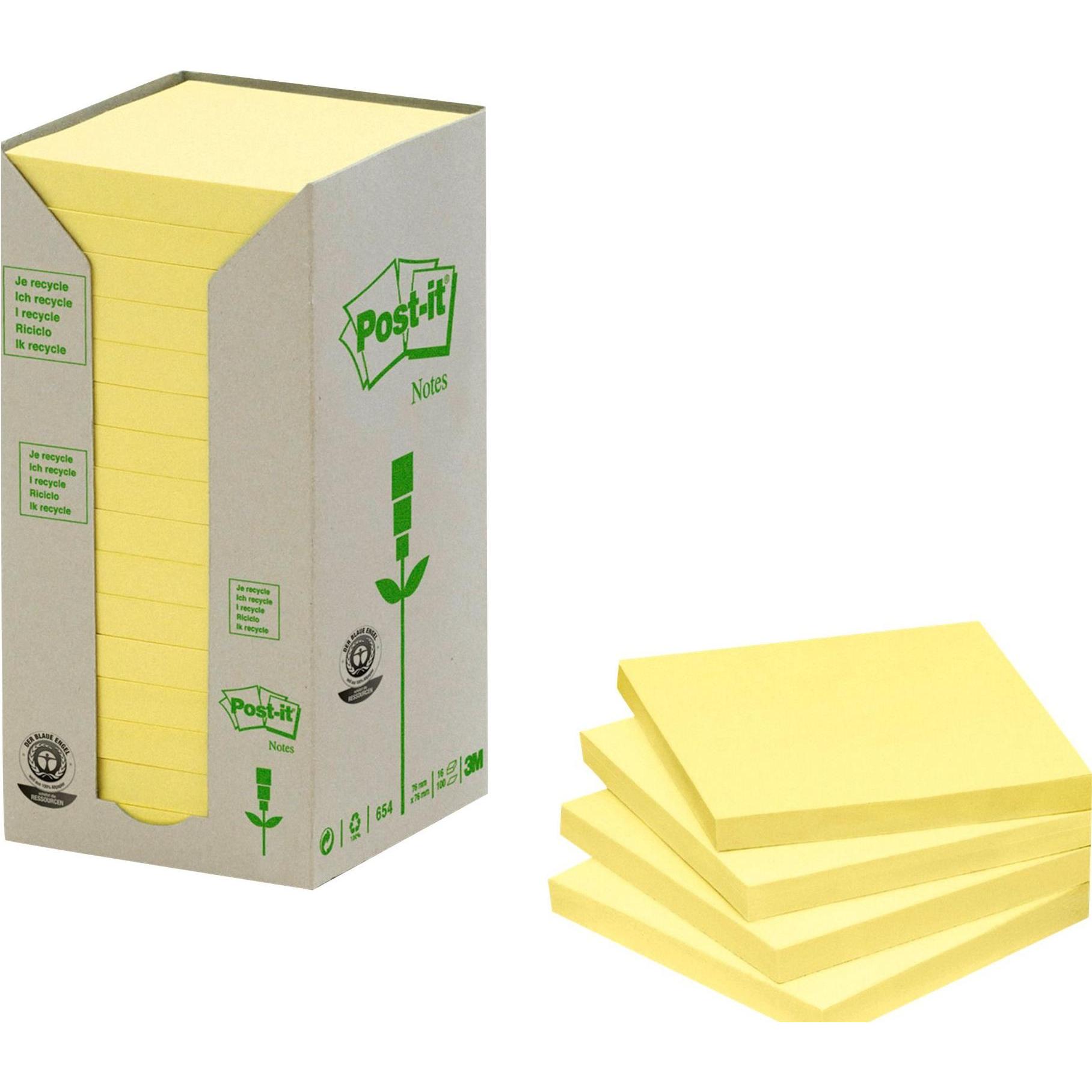 Thumbnail - Post-it, Haftnotiz, Recycling (76 x 76 mm)