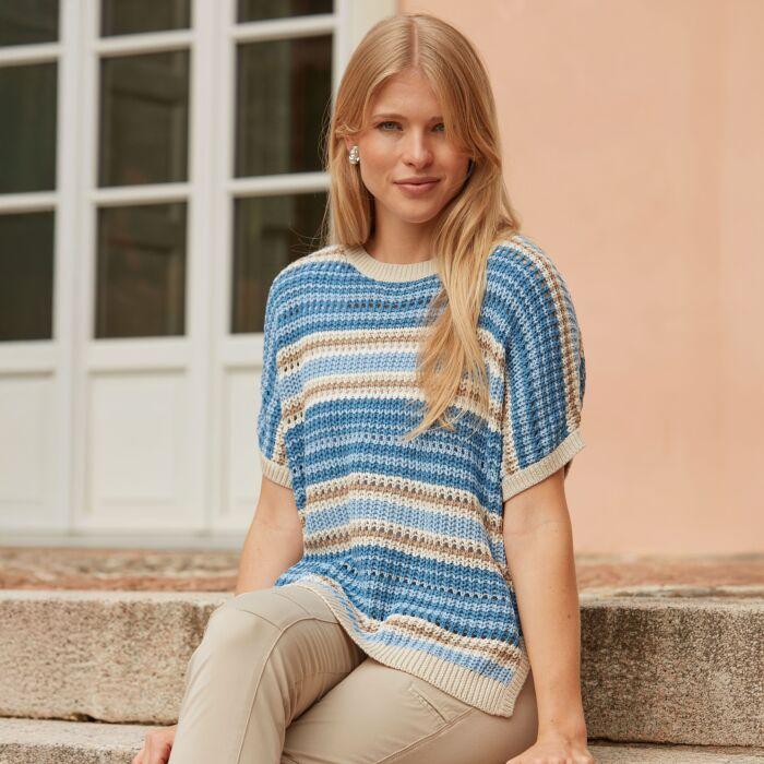 Produktbild Artime Damen Strickpullover «Gestreift», Rundhals (S)