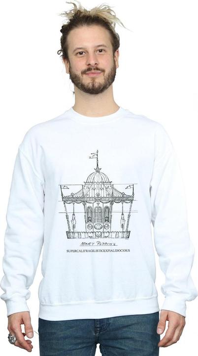 Actual product image Disney Mens Mary Poppins Carousel Sketch Sweatshirt (3XL)