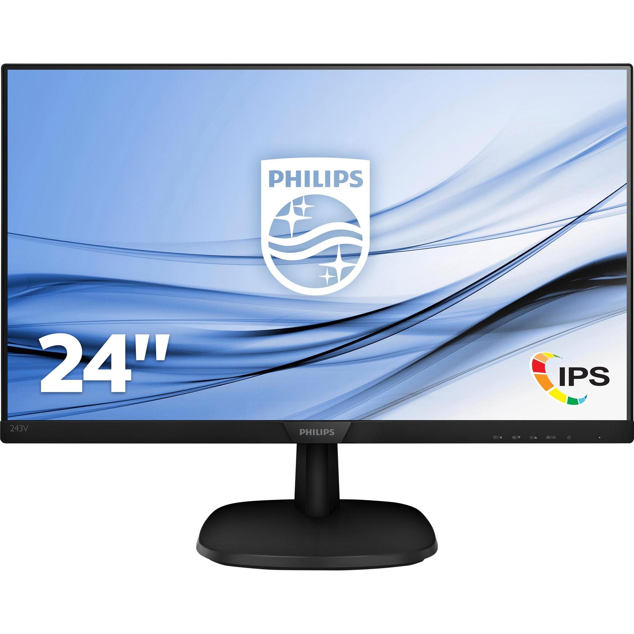 Thumbnail - Philips 243v7qdsb/00 (1920 x 1080 Pixel, 24"), Monitor, Schwarz