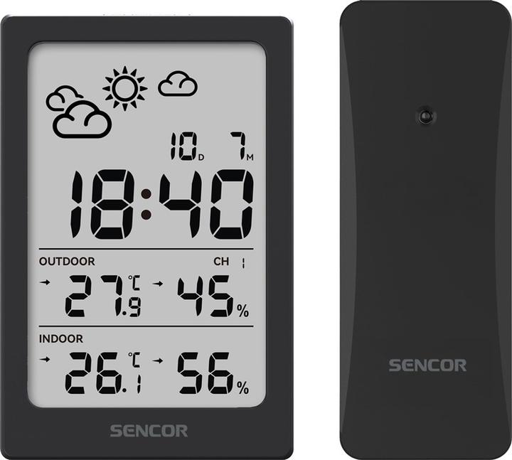 Sencor SWS 2300 B Wetterstation schwarz / LCD / Funksensor