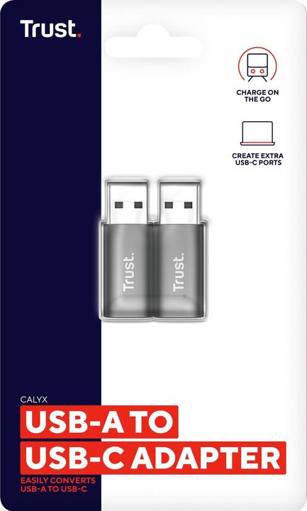 Produktbild Trust Calyx USB-A To USB-C Adapter 2p (USB Typ-C, 4.10 cm)