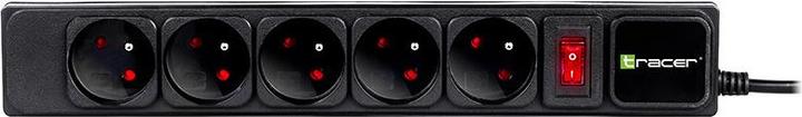 Productafbeelding Tracer PowerGear 3,0 m Zwart 5 stopcontacten (5x, CEE 7/16, 3 m)