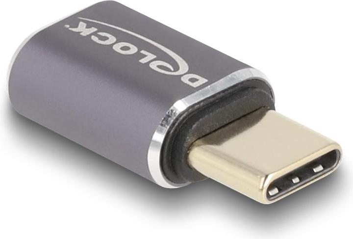 Produktbild Delock USB Adapter 40 Gbps USB Type-C PD 3.0 100 W Stecker zu Buchse Portschoner 8K 60 Hz Metall (USB Typ-C, 1.60 cm)
