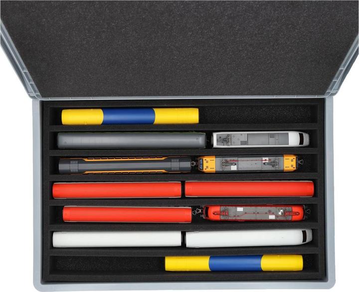 Actual product image Feldherr EB21SET - Euro container for model railways, locomotives and vehicles - 7 bars for H0 gauge - s (Plastic)